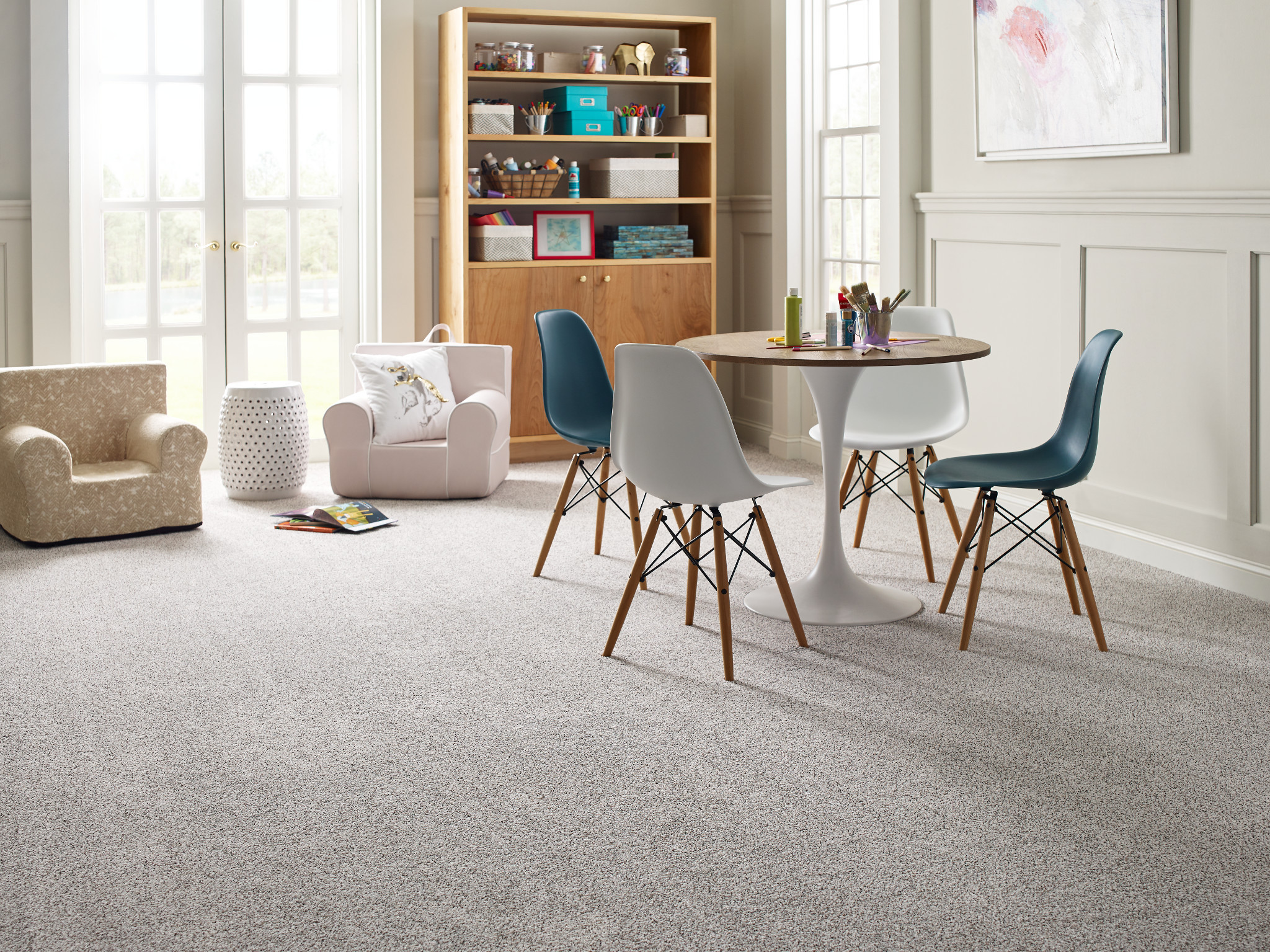 playroom plush carpeted craft room